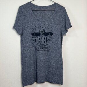 LUCKY BRAND Vintage Style Rebels Ride Moto Graphic Gray Speckled Tee Women's L